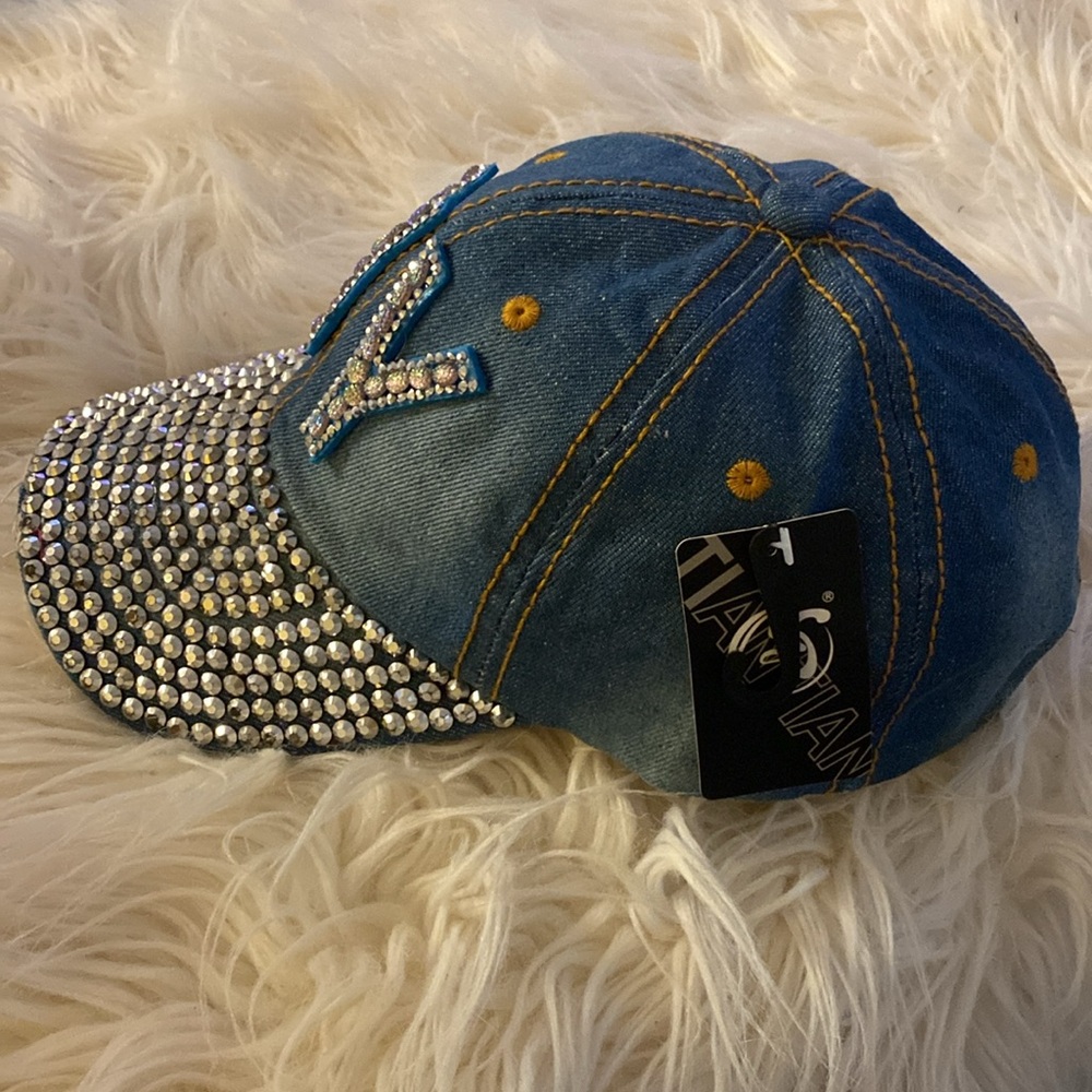 NEW ladies NY rhinestone bling  jeans hat
